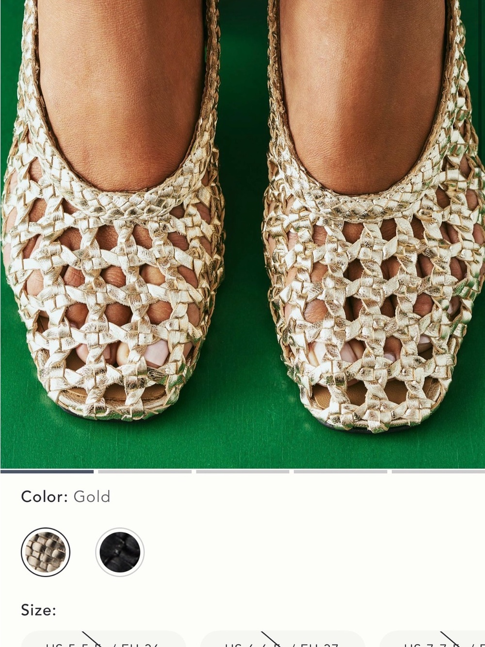 Pilcro Gold Woven heels